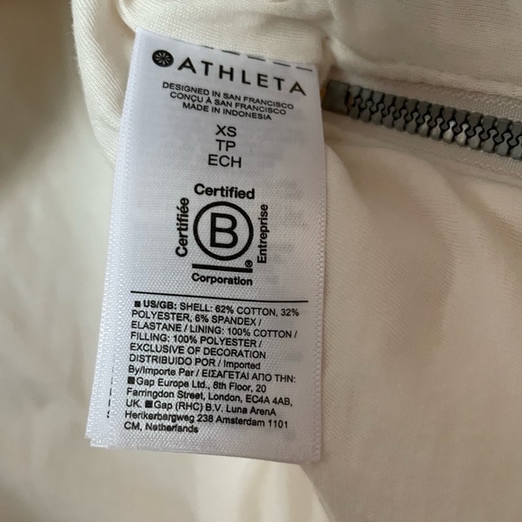 NWT Athleta Retroplush Quilted LS Crewneck Sweatshirt, Off-White, XS - Picture 6 of 10